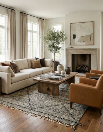 7' x 10' 3 Hand Knotted Moroccan Wool Rug