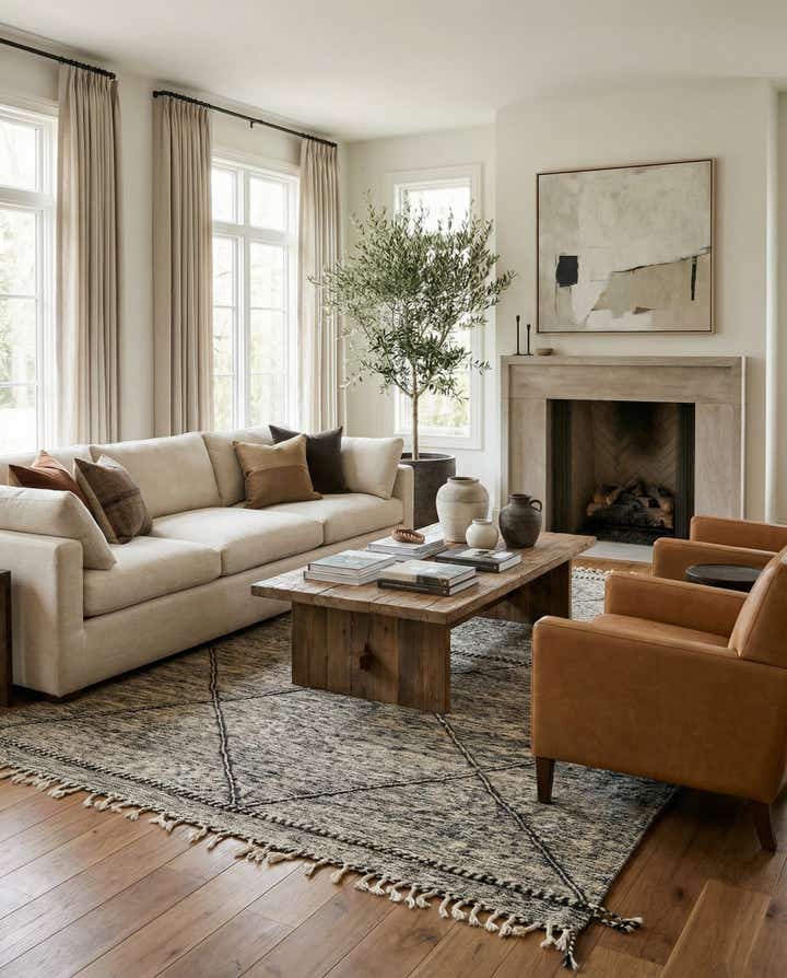7' x 10' 3 Hand Knotted Moroccan Wool Rug