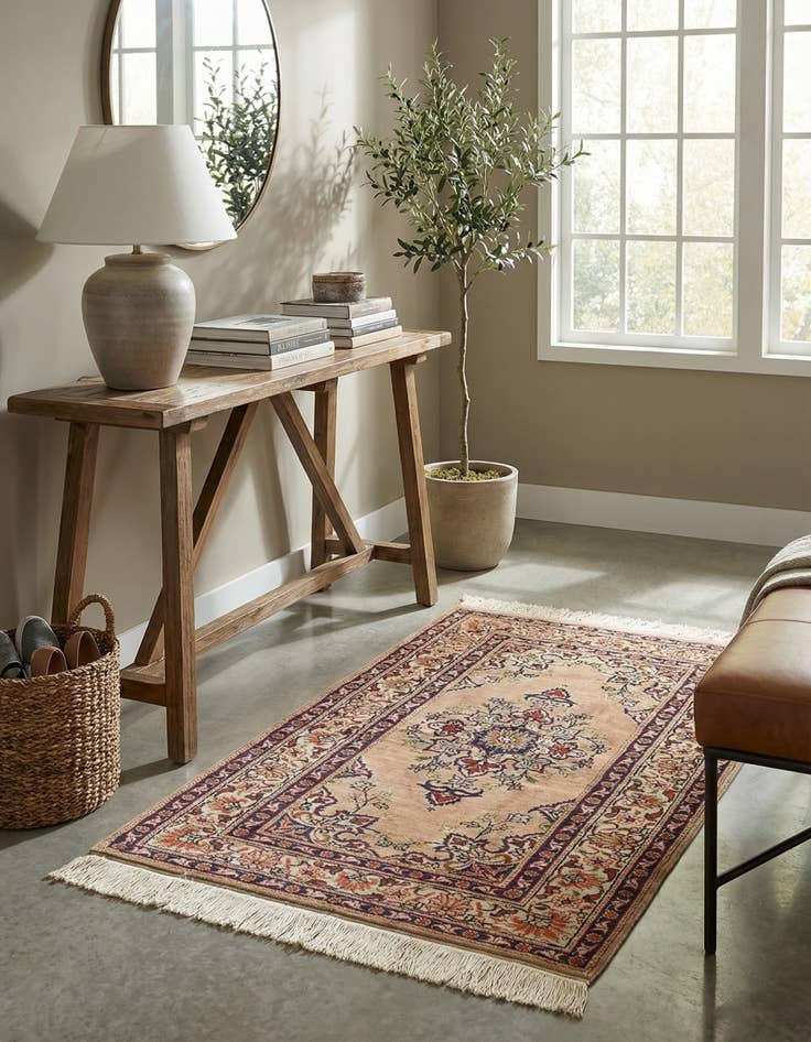 Detail image of  3' x 4' 5  Hand Knotted Kashmir Oriental Wool Rug