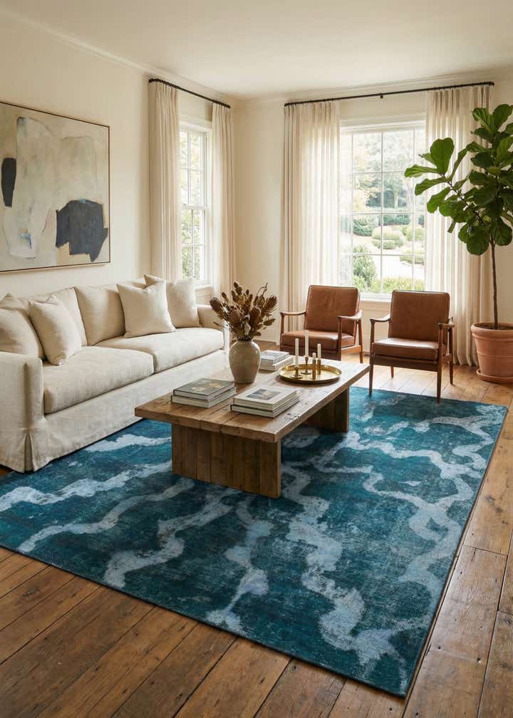 8' 10 x 9' 9 Hand Knotted Ultra Vintage Persian Wool Square Rug