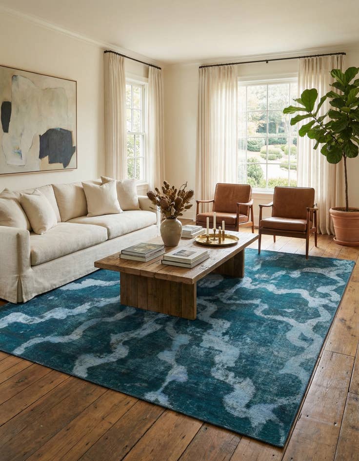 Detail image of 8' 10 x 9' 9  Hand Knotted Ultra Vintage Persian Wool Square Rug