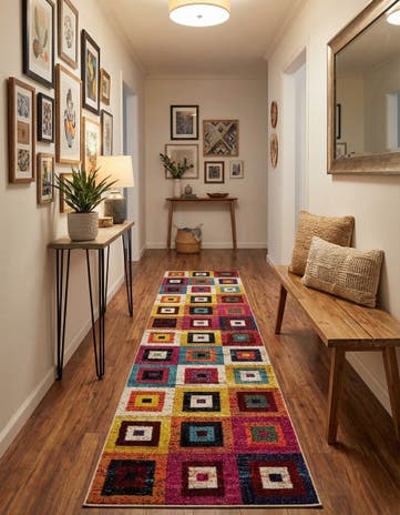 2' 7 x 10' Washable Hyacinth Runner Rug