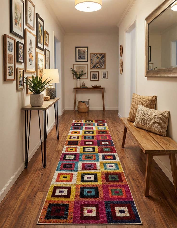 Detail image of 2' 7 x 10'  Washable Casablanca Runner Rug