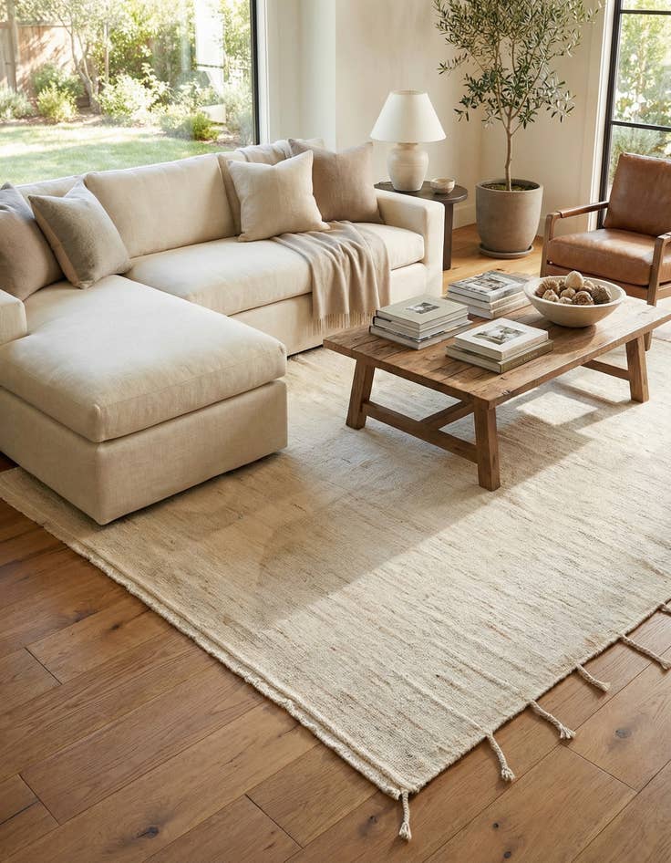 Detail image of 8' x 10'  Hand Knotted Moroccan Wool Rug