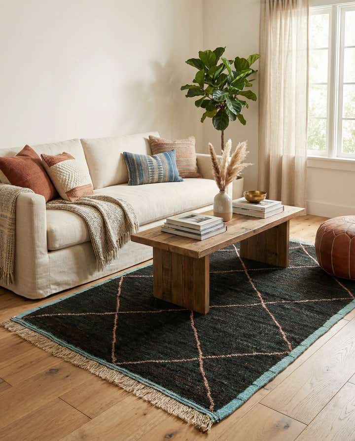 5' 1 x 8' 5 Hand Knotted Moroccan Wool Rug