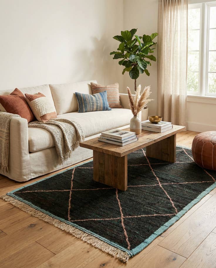 Detail image of 5' 1 x 8' 5 Hand Knotted Moroccan Wool Rug