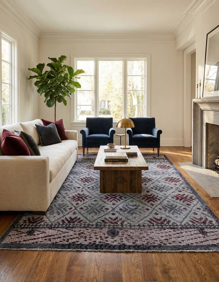 Detail image of 5' 9 x 8' 1  Hand Knotted Darya Wool Rug