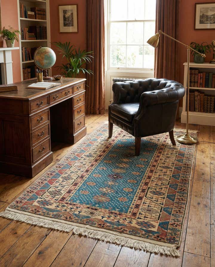 3' 5 x 5' 9 Hand Knotted Shirvan Wool Rug