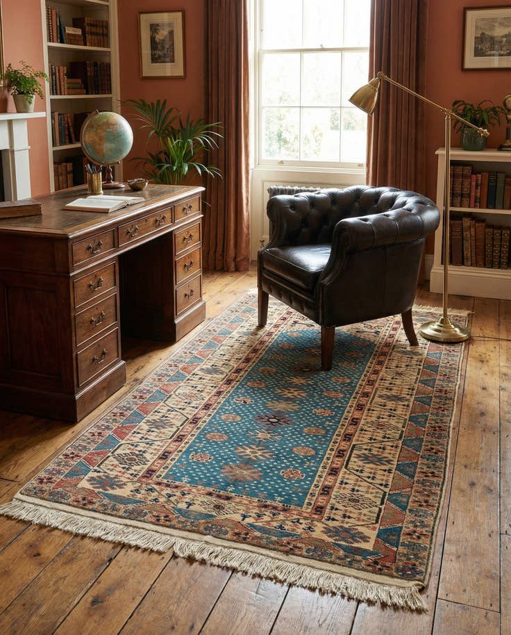Detail image of 3' 5 x 5' 9 Hand Knotted Shirvan Wool Rug