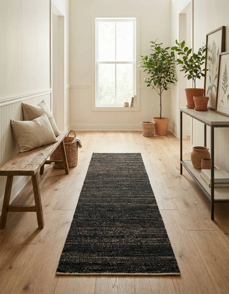 Detail image of 2' 7 x 12'  Hand Woven Palm Beach Jute Runner Rug