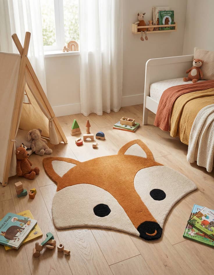 Detail image of 4' 1 x 4' 1 Playtime Kids Wool Freeform Rug