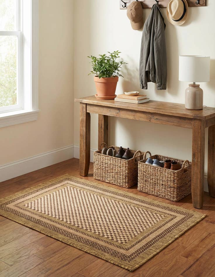 Detail image of  2' 2 x 3'  Washable Border Indoor / Outdoor Rug