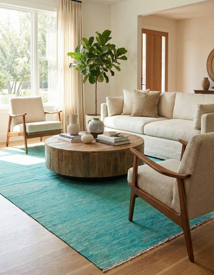 Detail image of 6' 8 x 9' 10  Hand Woven Kilim Modern Wool Rug