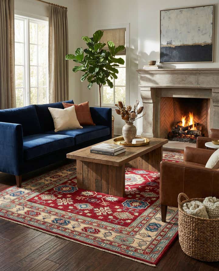 6' 5 x 10' 3 Hand Knotted Kazak Rug