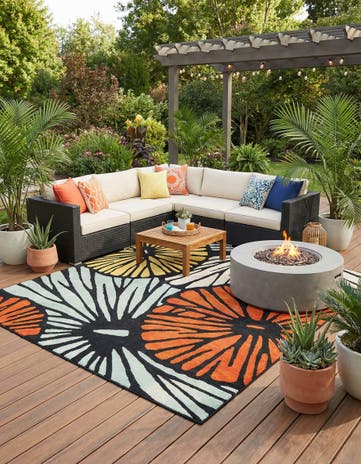 10' x 10' Easy-Clean Casablanca Indoor / Outdoor Square Rug