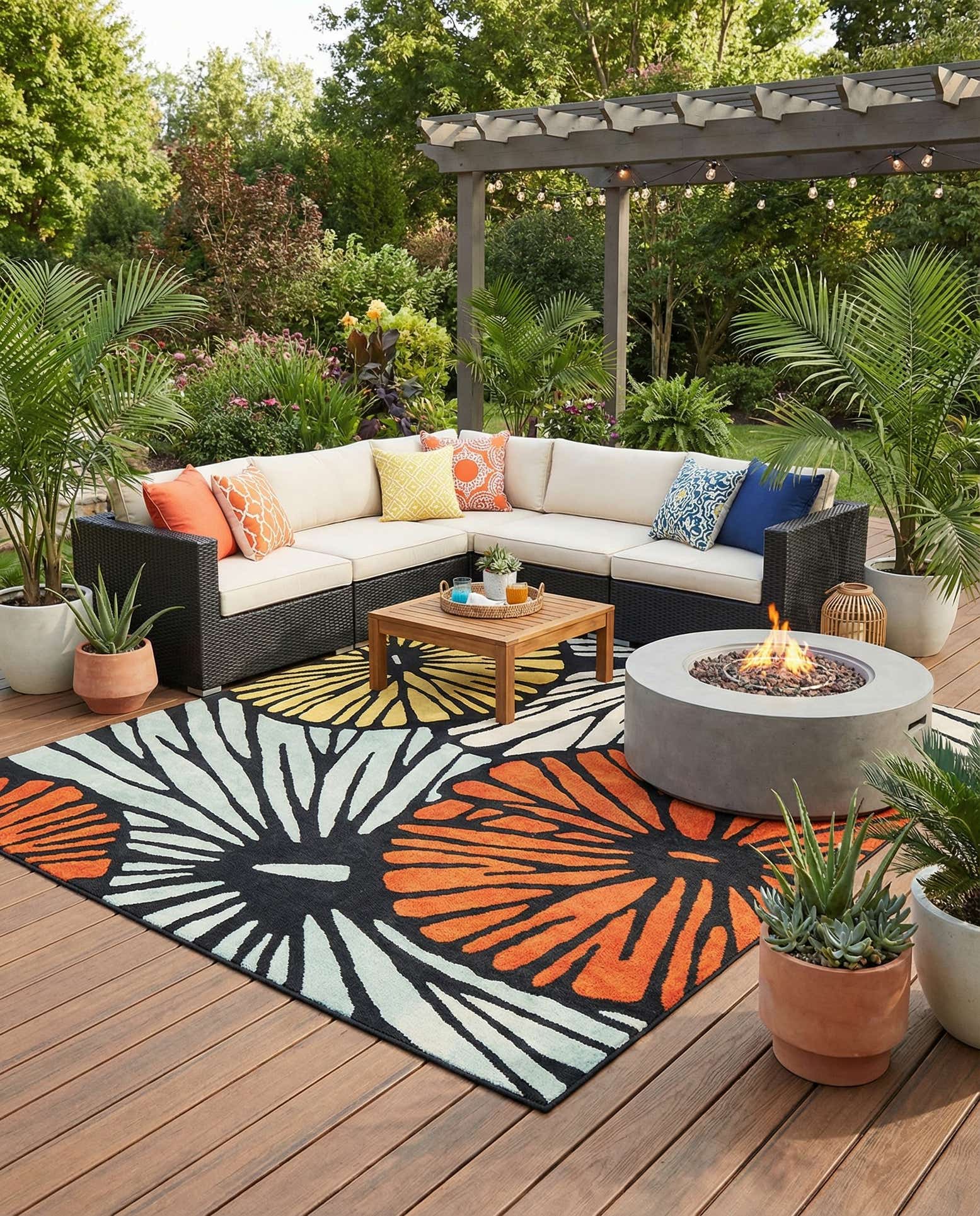 10' x 10' Easy-Clean Casablanca Indoor / Outdoor Square Rug