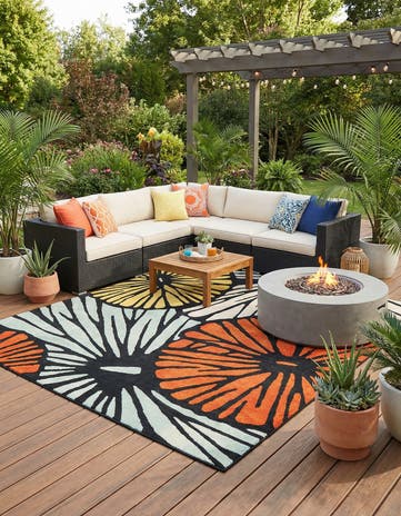 10' x 10' Easy-Clean Casablanca Indoor / Outdoor Square Rug