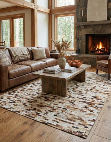 5' x 8' Cowhide Leather Rug