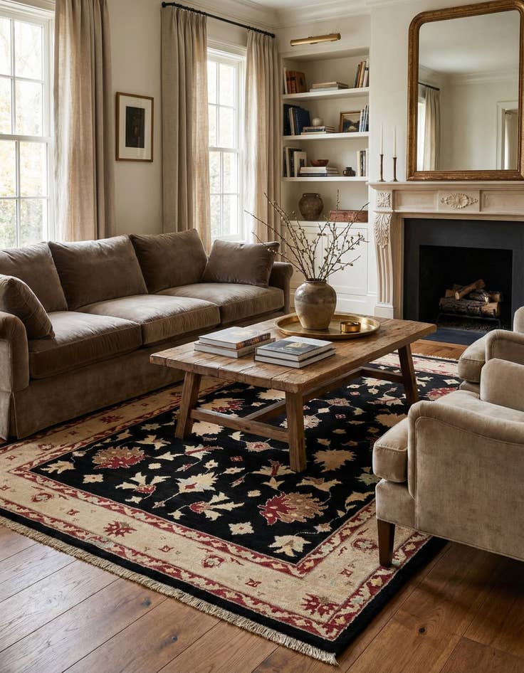 Detail image of 5' 1 x 7' 5  Hand Knotted Ziegler Wool Rug