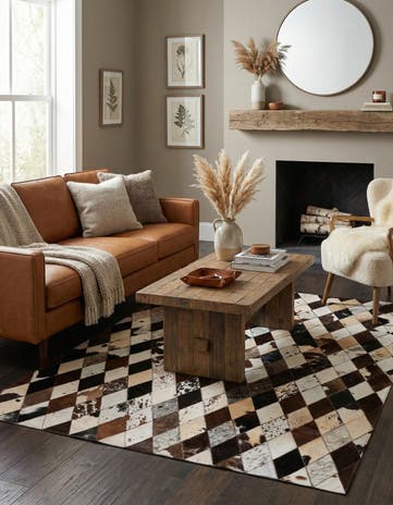 4' 1 x 5' 10 Cowhide Stocks Rug