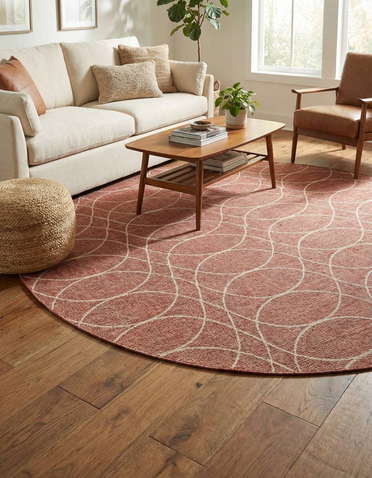 Detail image of 10' x 10'  Washable Trellis Indoor / Outdoor Round Rug