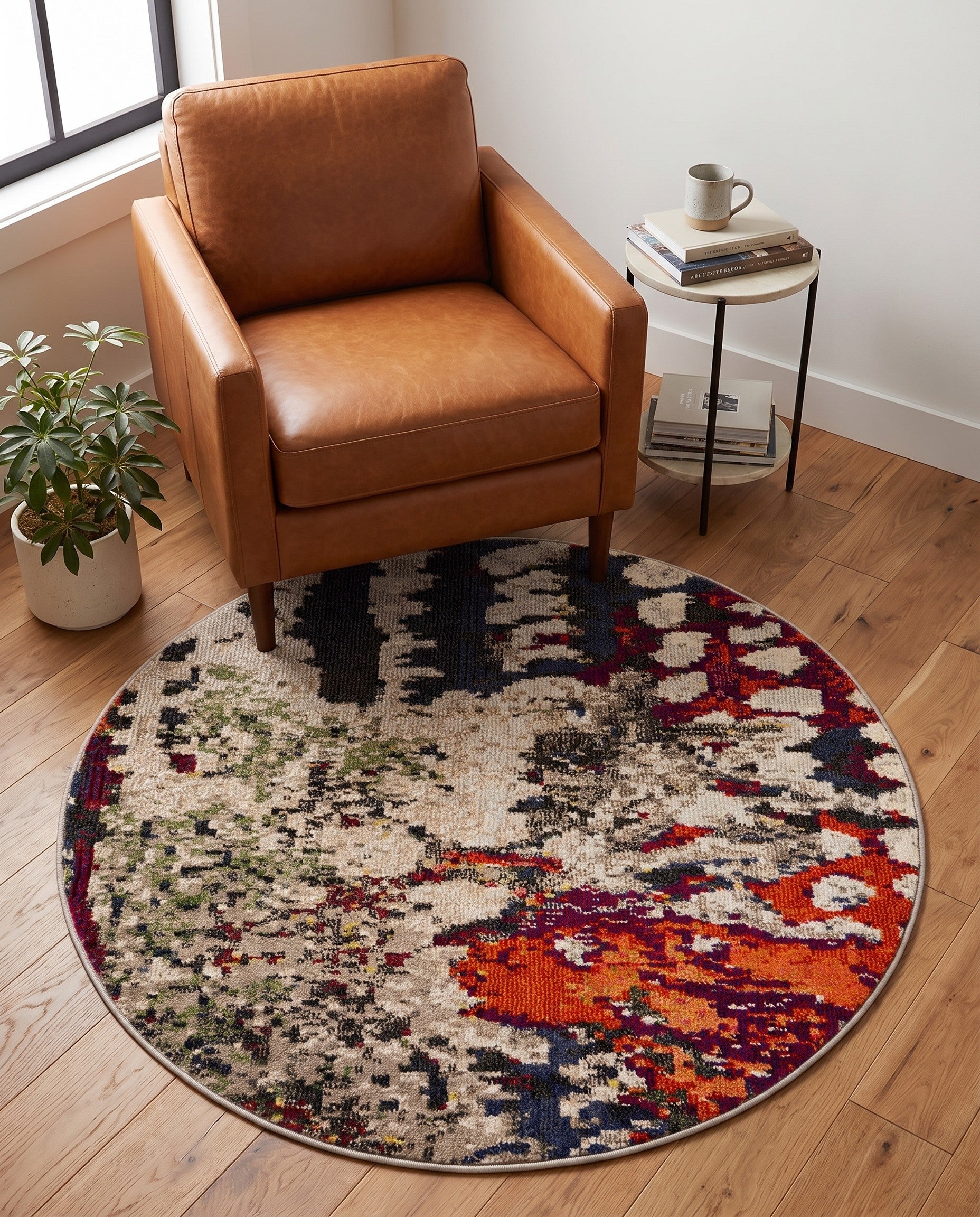 4' x 4' Washable Haerfest Round Rug