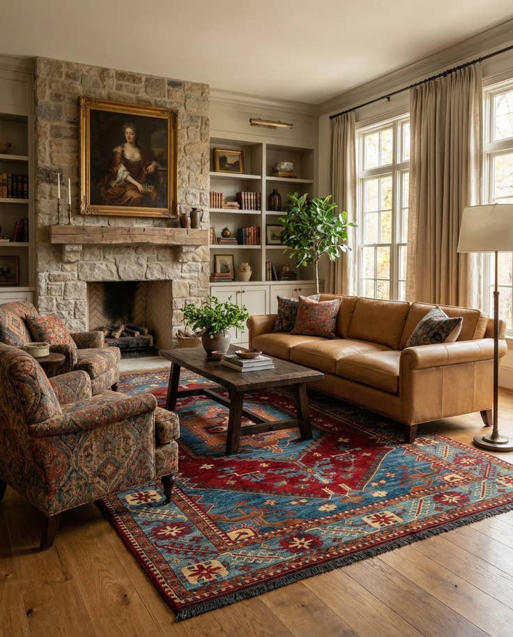 Detail image of 6' 8 x 9' 9 Hand Knotted Kazak Wool Rug