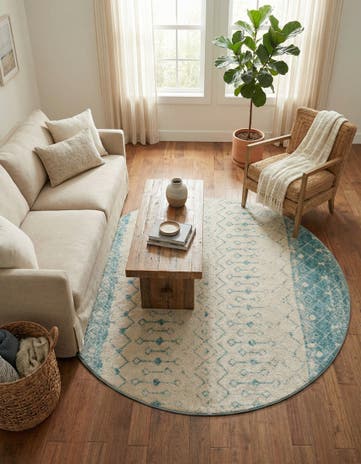 7' 10 x 7' 10 Moroccan Trellis Round Rug