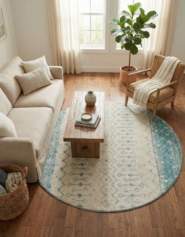 7' 10 x 7' 10 Moroccan Trellis Round Rug