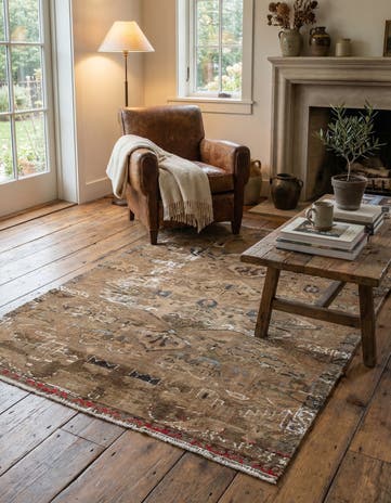 3' 10 x 5' 10 Hand Knotted Ultra Vintage Persian Wool Rug