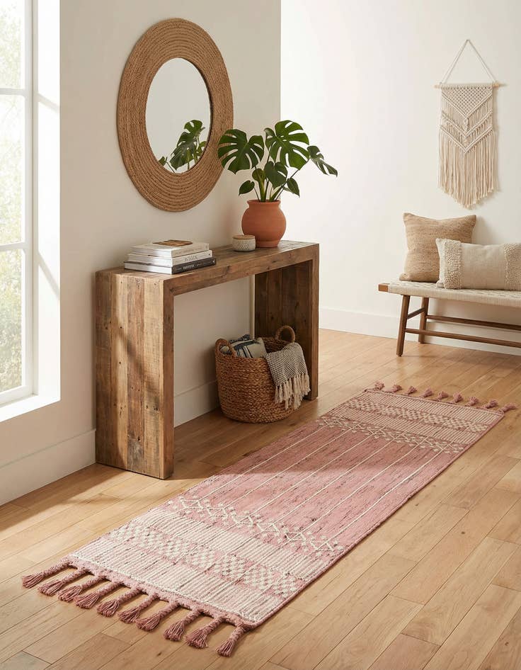 Detail image of 2' 2 x 8' 2 Easy-Clean Eco Bohemian Indoor / Outdoor Runner Rug