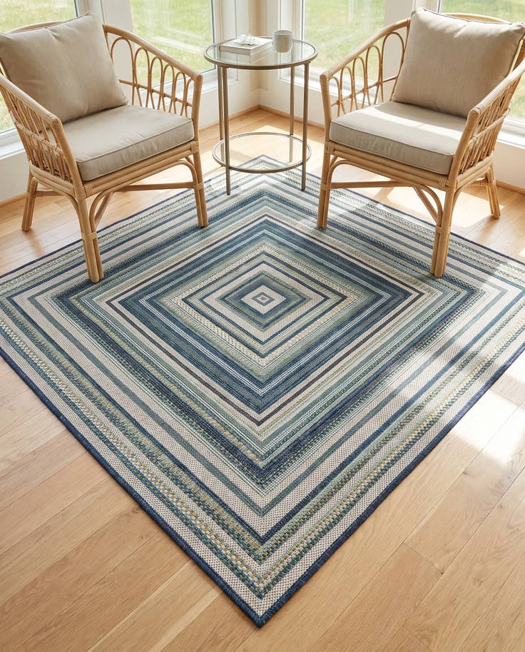 Detail image of 5' 3 x 5' 3 Easy-Clean Baja Indoor / Outdoor Square Rug