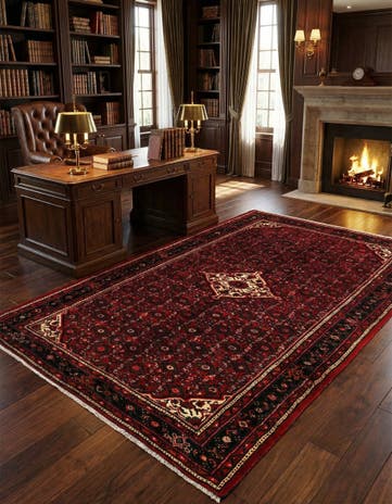 7' x 10' 6 Hamedan Wool Rug