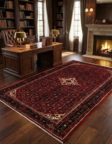 7' x 10' 6 Hamedan Wool Rug