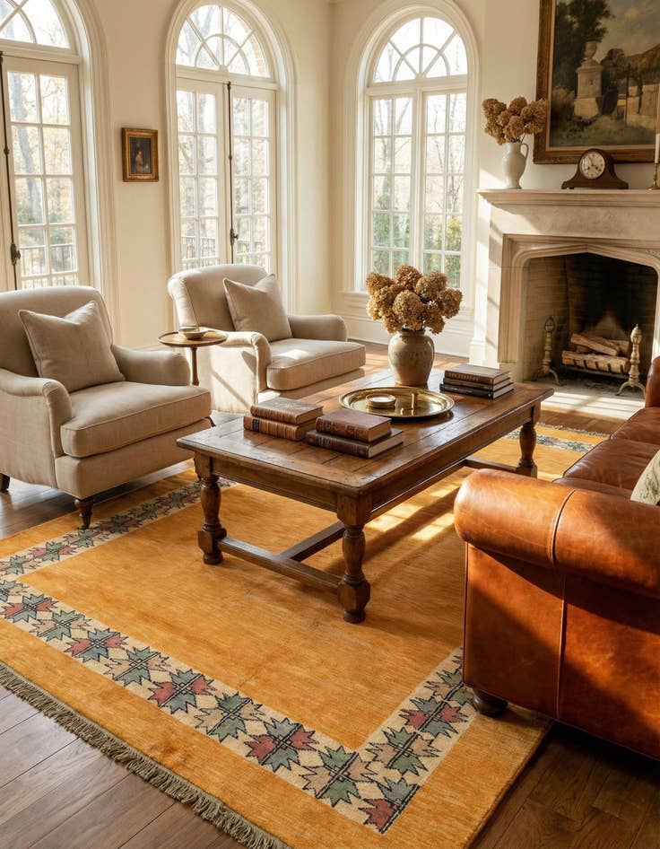 Detail image of 5' 9 x 8' 1 Hand Knotted Peshawar Ziegler Rug