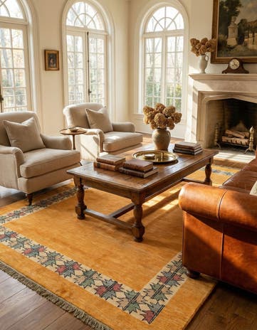 5' 9 x 8' 1 Hand Knotted Peshawar Ziegler Rug