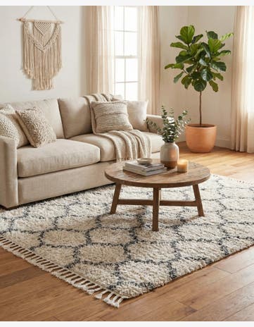 Beige Lagom Shag Rug