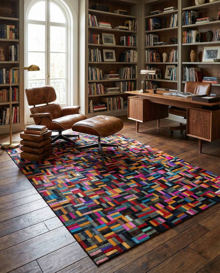 Detail image of 4' 11 x 7' 11 Cowhide - Patchwork Rug