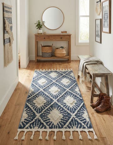 Blue Boho Runner Rug