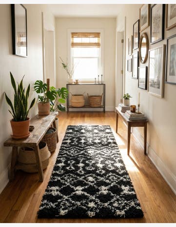 2' x 6' Moroccan Trellis Shag Runner Rug