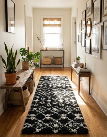 2' x 6' Moroccan Trellis Shag Runner Rug