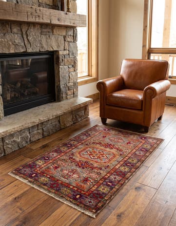 3' 4 x 5' 2 Hand Knotted Kazak Rug