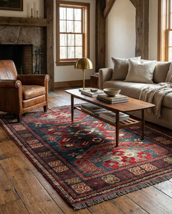 5' x 6' 11 Hand Knotted Kazak Wool Rug