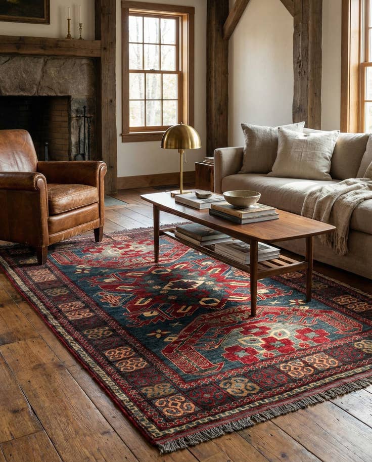 Detail image of 5' x 6' 11 Hand Knotted Kazak Wool Rug