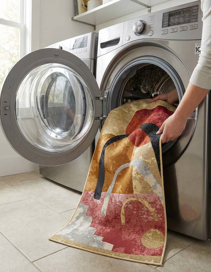 Detail image of 2' 7 x 10'  Washable Modern Indoor / Outdoor Runner Rug