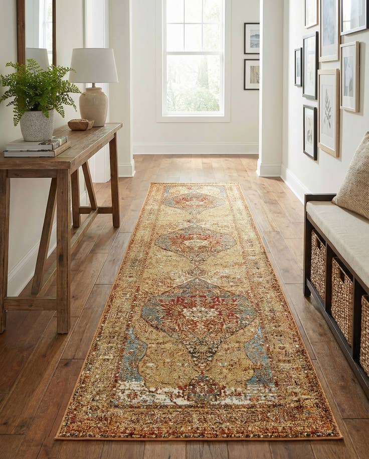 Detail image of 2' 7 x 12' Easy-Clean Traditional Indoor / Outdoor Runner Rug