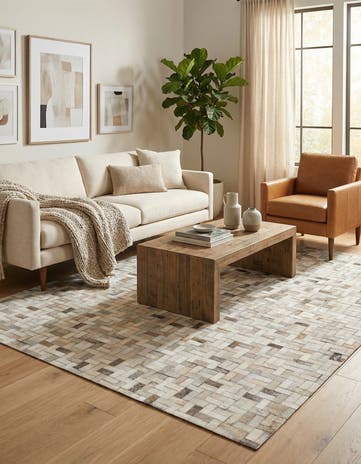 4' 7 x 6' 6 Cowhide Stocks Rug