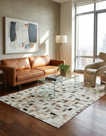 5' x 7' 11 Cowhide Stocks Rug