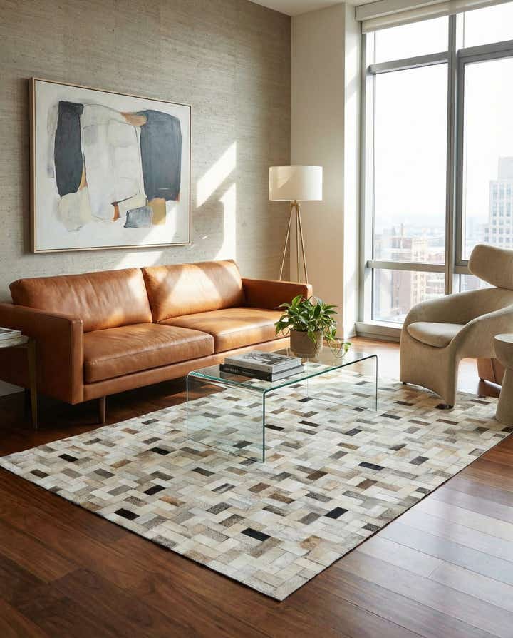 5' x 7' 11 Cowhide Stocks Rug