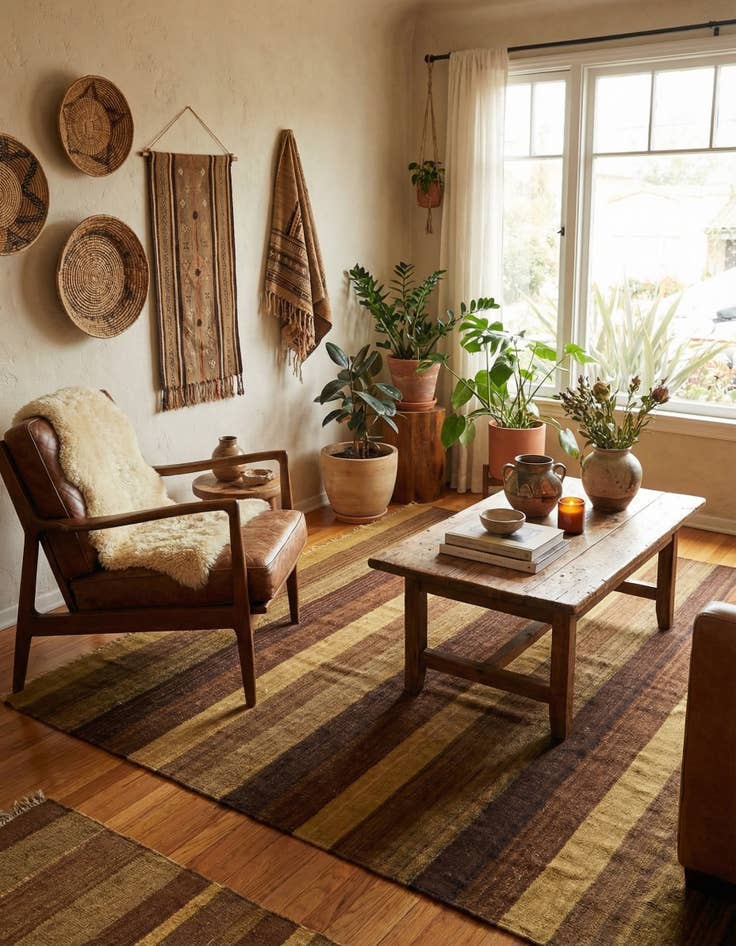 Detail image of 4' 1 x 5' 6  Hand Woven Kilim Afghan Wool Rug